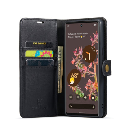 For Google Pixel 7 DG.MING Crazy Horse Texture Detachable Magnetic Leather Phone Case(Black) by DG.MING