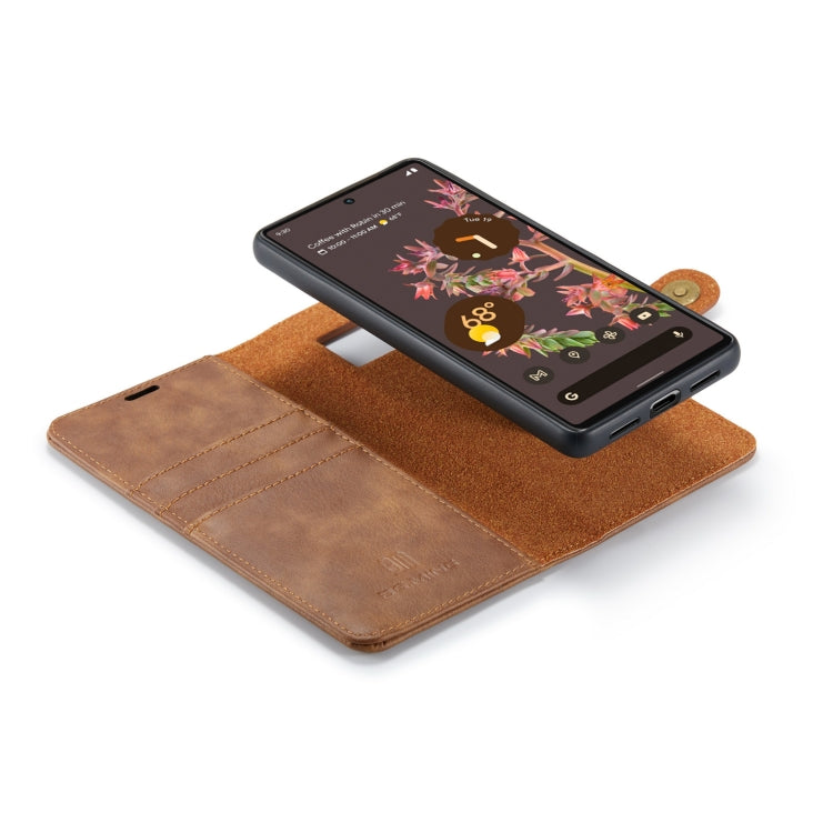 For Google Pixel 7 DG.MING Crazy Horse Texture Detachable Magnetic Leather Phone Case(Brown) by DG.MING