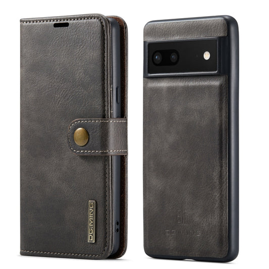 For Google Pixel 7 DG.MING Crazy Horse Texture Detachable Magnetic Leather Phone Case(Grey) by DG.MING