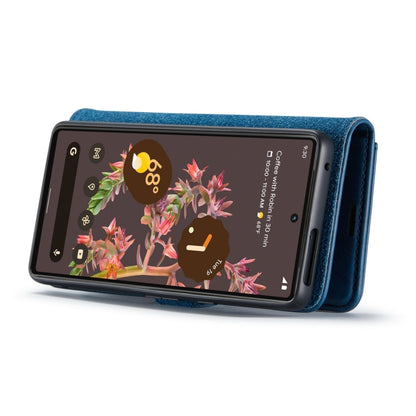 For Google Pixel 7 DG.MING Crazy Horse Texture Detachable Magnetic Leather Phone Case(Blue) by DG.MING