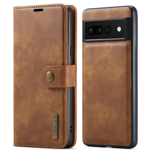 For Google Pixel 7 Pro DG.MING Crazy Horse Texture Detachable Magnetic Leather Phone Case(Brown) by DG.MING
