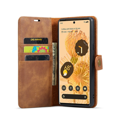 For Google Pixel 7 Pro DG.MING Crazy Horse Texture Detachable Magnetic Leather Phone Case(Brown) by DG.MING