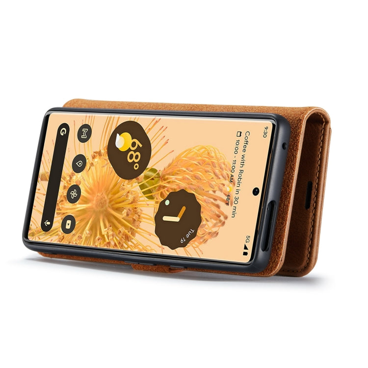 For Google Pixel 7 Pro DG.MING Crazy Horse Texture Detachable Magnetic Leather Phone Case(Brown) by DG.MING
