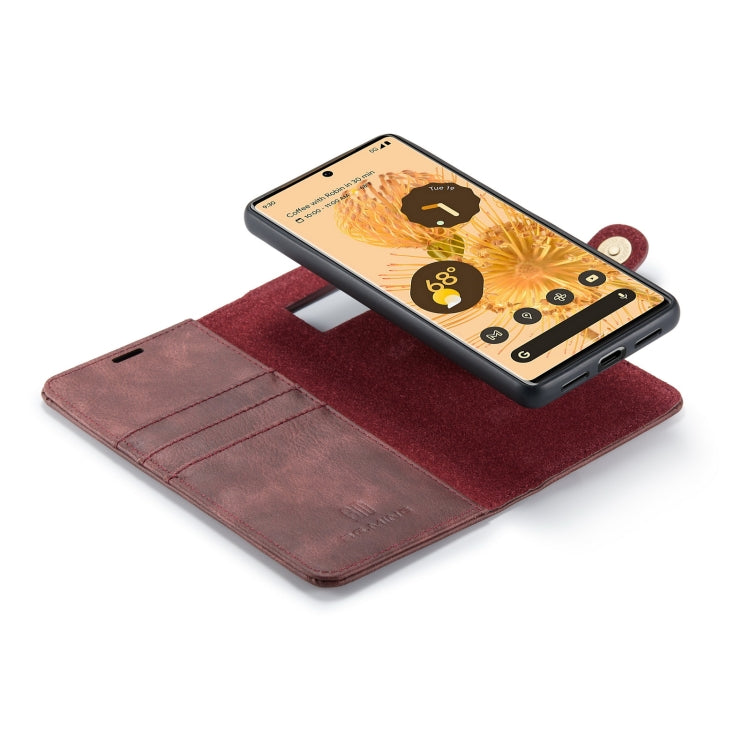 For Google Pixel 7 Pro DG.MING Crazy Horse Texture Detachable Magnetic Leather Phone Case(Red) by DG.MING