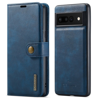 For Google Pixel 7 Pro DG.MING Crazy Horse Texture Detachable Magnetic Leather Phone Case(Blue) by DG.MING