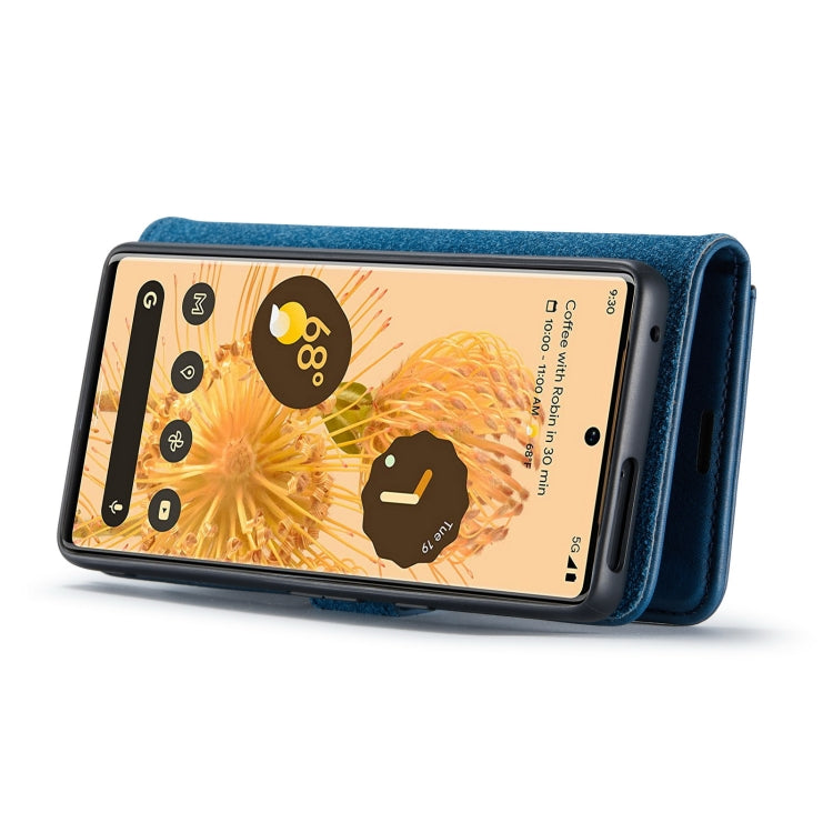 For Google Pixel 7 Pro DG.MING Crazy Horse Texture Detachable Magnetic Leather Phone Case(Blue) by DG.MING