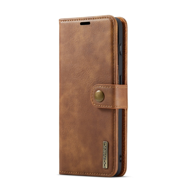 For OnePlus 10 Pro DG.MING Crazy Horse Texture Detachable Magnetic Leather Phone Case(Brown) - OnePlus Cases by DG.MING | Online Shopping UK | buy2fix