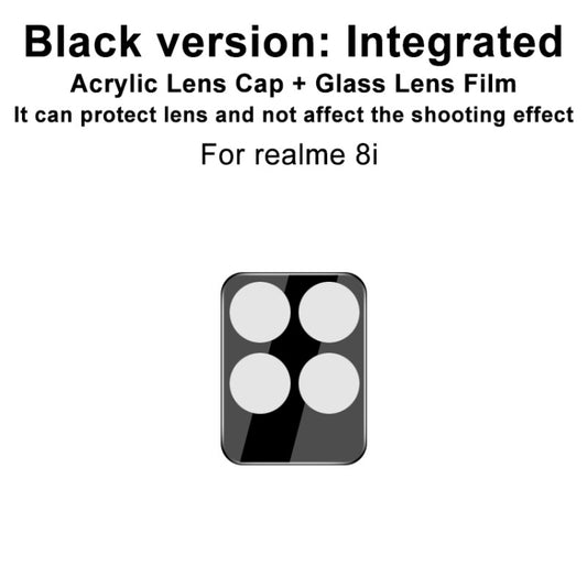 For OPPO Realme 8i imak Integrated Rear Camera Lens Tempered Glass Film with Lens Cap Black Version by imak