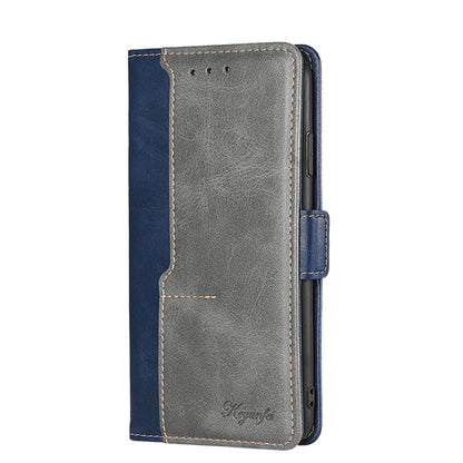 For Doogee X96 Pro Contrast Color Side Buckle Leather Phone Case(Blue + Grey) - Doogee Cases by buy2fix | Online Shopping UK | buy2fix