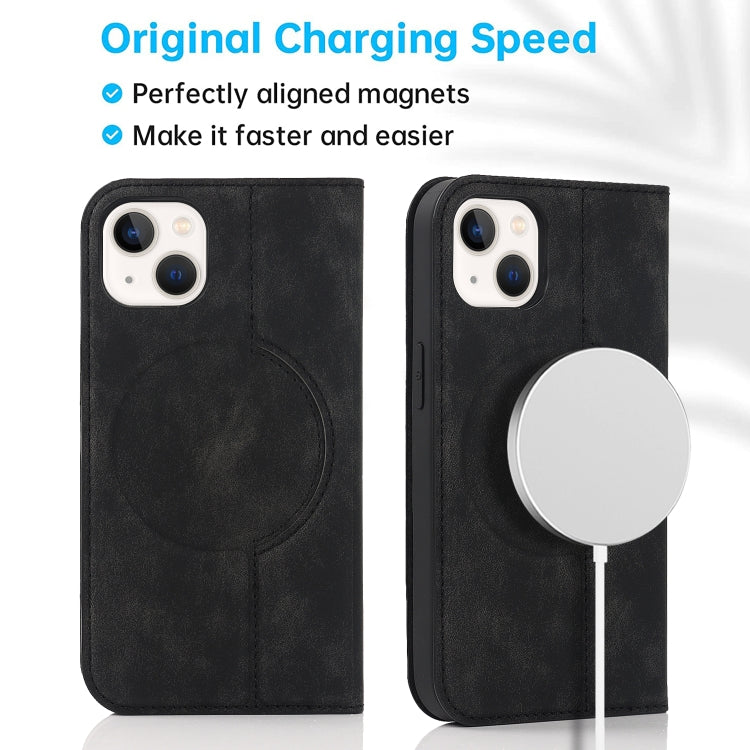 For iPhone 13 mini Wireless Charging Magsafe Leather Phone Case (Black) - iPhone 13 mini Cases by buy2fix | Online Shopping UK | buy2fix