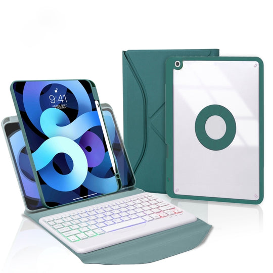 Z102BS Pen Slot Backlight Bluetooth Keyboard Leather Tablet Case For iPad 10.2 2021/2020/2019(Green)