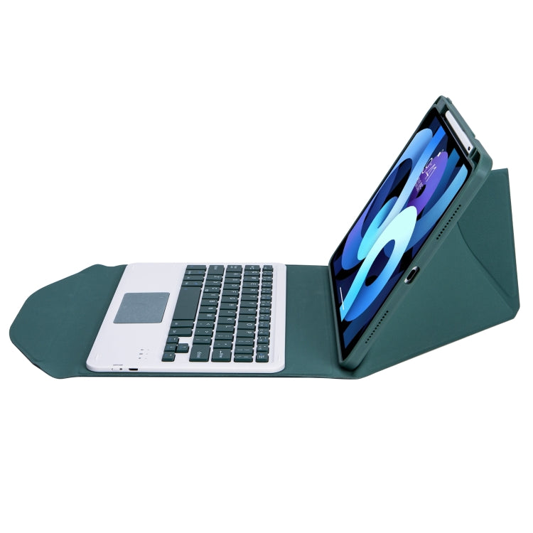 Z11B-A Pen Slot Touchpad Bluetooth Keyboard Leather Tablet Case For iPad Pro 11 2021/2020/2018(Green) - For iPad Pro by buy2fix | Online Shopping UK | buy2fix