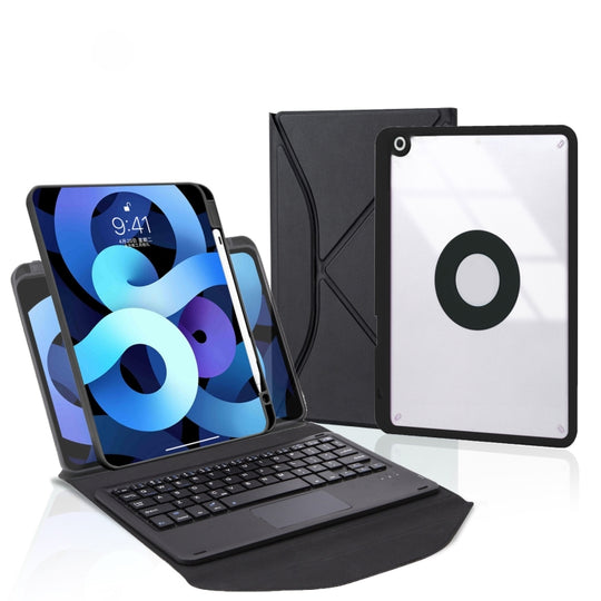 Z102B-A Pen Slot Touchpad Bluetooth Keyboard Leather Tablet Case For iPad 10.2 2021/2020/2019(Black)
