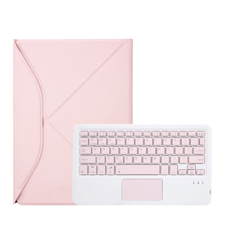 Z102B-A Pen Slot Touchpad Bluetooth Keyboard Leather Tablet Case For iPad 10.2 2021/2020/2019(Pink) - Universal by buy2fix | Online Shopping UK | buy2fix