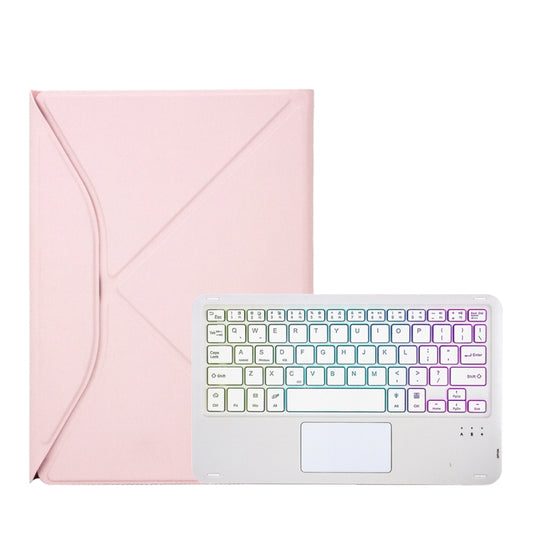 Z102B-AS Pen Slot Touchpad Backlight Bluetooth Keyboard Leather Tablet Case For iPad 10.2 2021/2020/2019(Pink) by buy2fix