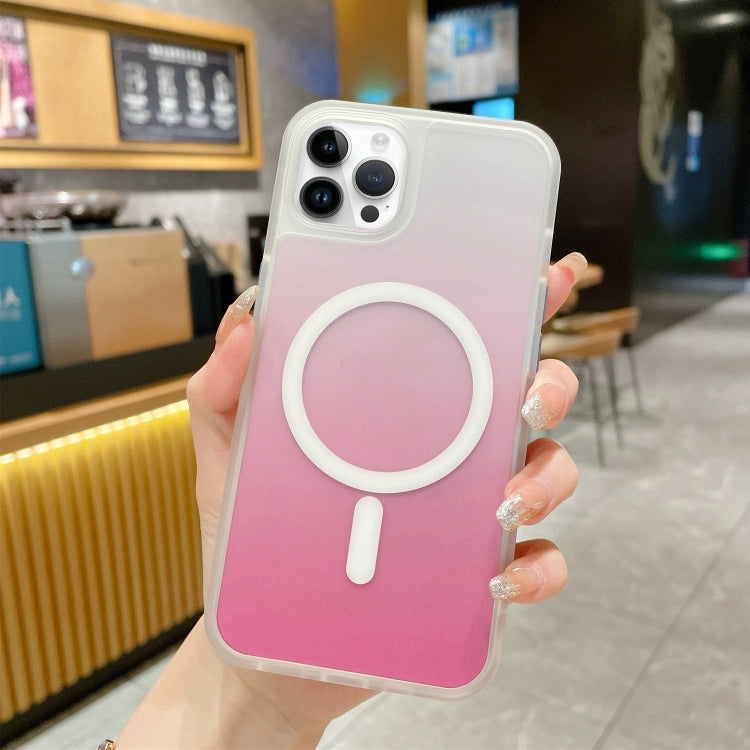 For iPhone 14 Pro Max Frosted Gradient MagSafe Magnetic Phone Case (Pink) - iPhone 14 Pro Max Cases by buy2fix | Online Shopping UK | buy2fix