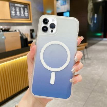 For iPhone 14 Pro Max Frosted Gradient MagSafe Magnetic Phone Case (Blue) - iPhone 14 Pro Max Cases by buy2fix | Online Shopping UK | buy2fix