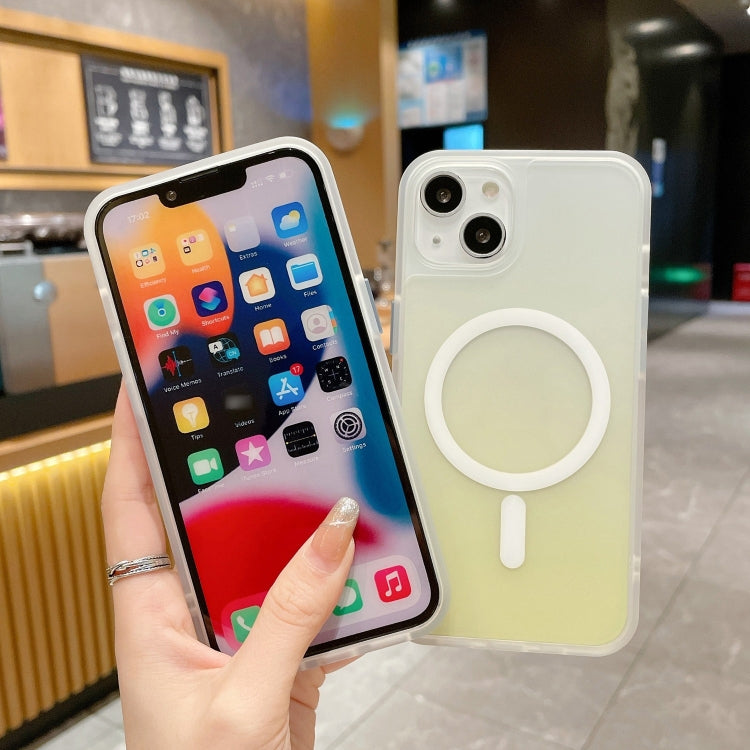 For iPhone 14 Pro Max Frosted Gradient MagSafe Magnetic Phone Case (Yellow) - iPhone 14 Pro Max Cases by buy2fix | Online Shopping UK | buy2fix