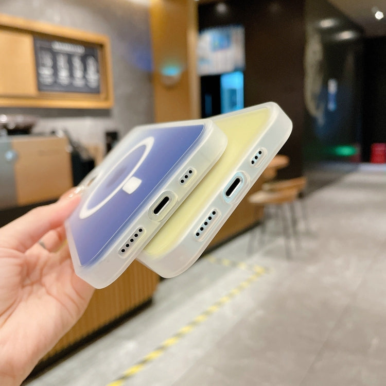 For iPhone 14 Pro Max Frosted Gradient MagSafe Magnetic Phone Case (Blue) - iPhone 14 Pro Max Cases by buy2fix | Online Shopping UK | buy2fix