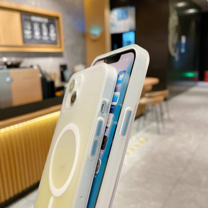 For iPhone 14 Pro Max Frosted Gradient MagSafe Magnetic Phone Case (Blue) - iPhone 14 Pro Max Cases by buy2fix | Online Shopping UK | buy2fix