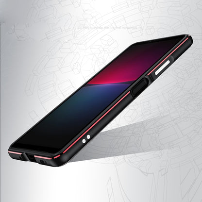 For Sony Xperia 10 Ⅳ Aurora Series Lens Protector + Metal Frame Protective Phone Case(Purple+Silver) - Sony Cases by buy2fix | Online Shopping UK | buy2fix