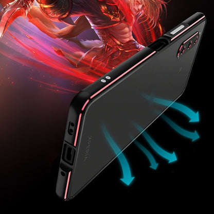 For Sony Xperia 10 Ⅳ Aurora Series Lens Protector + Metal Frame Protective Phone Case(Black+Red) - Sony Cases by buy2fix | Online Shopping UK | buy2fix