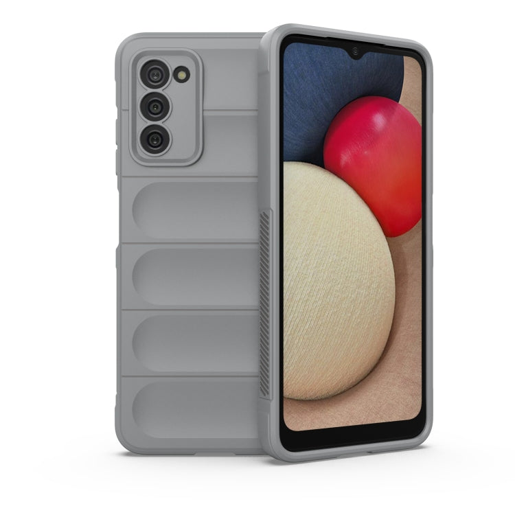 For Samsung Galaxy A03S North US Version 165.8mm Magic Shield TPU + Flannel Phone Case(Grey) by buy2fix