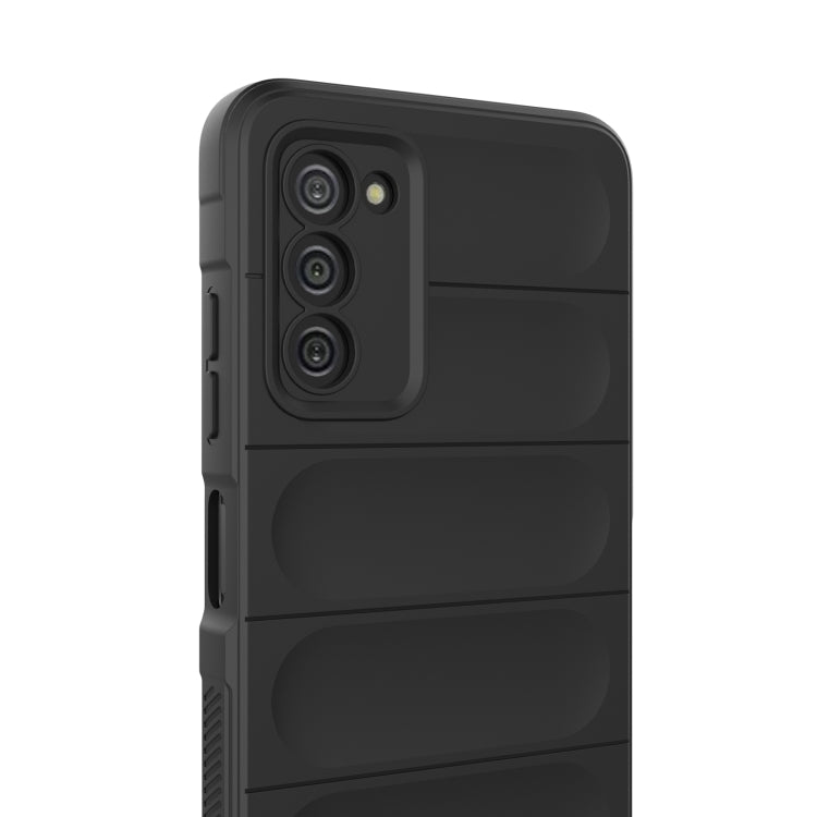 For Samsung Galaxy A03S North US Version 165.8mm Magic Shield TPU + Flannel Phone Case(Black) by buy2fix