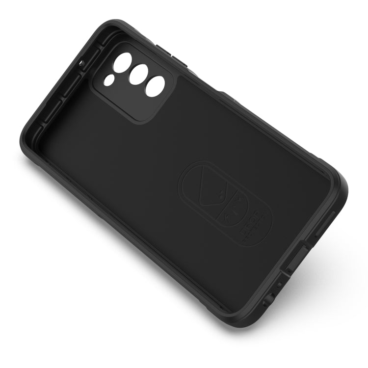 For Samsung Galaxy A03S North US Version 165.8mm Magic Shield TPU + Flannel Phone Case(Black) by buy2fix