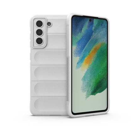 For Samsung Galaxy S21 FE Magic Shield TPU + Flannel Phone Case(White) by buy2fix