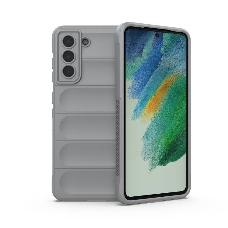 For Samsung Galaxy S21 FE Magic Shield TPU + Flannel Phone Case(Grey) by buy2fix