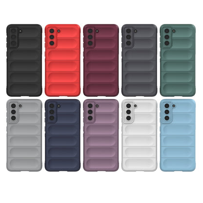 For Samsung Galaxy S21 FE Magic Shield TPU + Flannel Phone Case(Dark Grey) by buy2fix