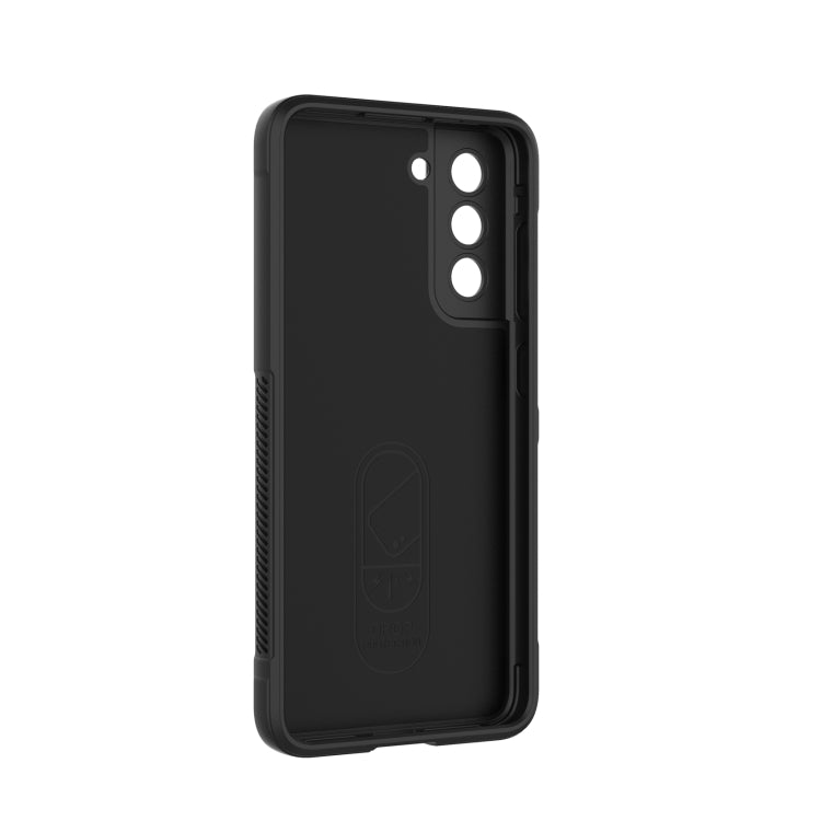 For Samsung Galaxy S21 FE Magic Shield TPU + Flannel Phone Case(Dark Grey) by buy2fix