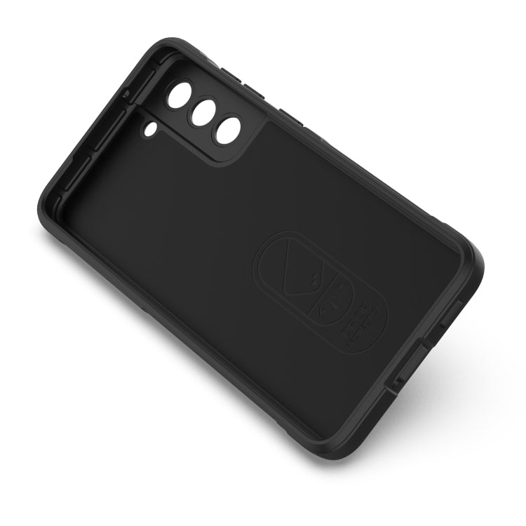 For Samsung Galaxy S21 FE Magic Shield TPU + Flannel Phone Case(Dark Grey) by buy2fix