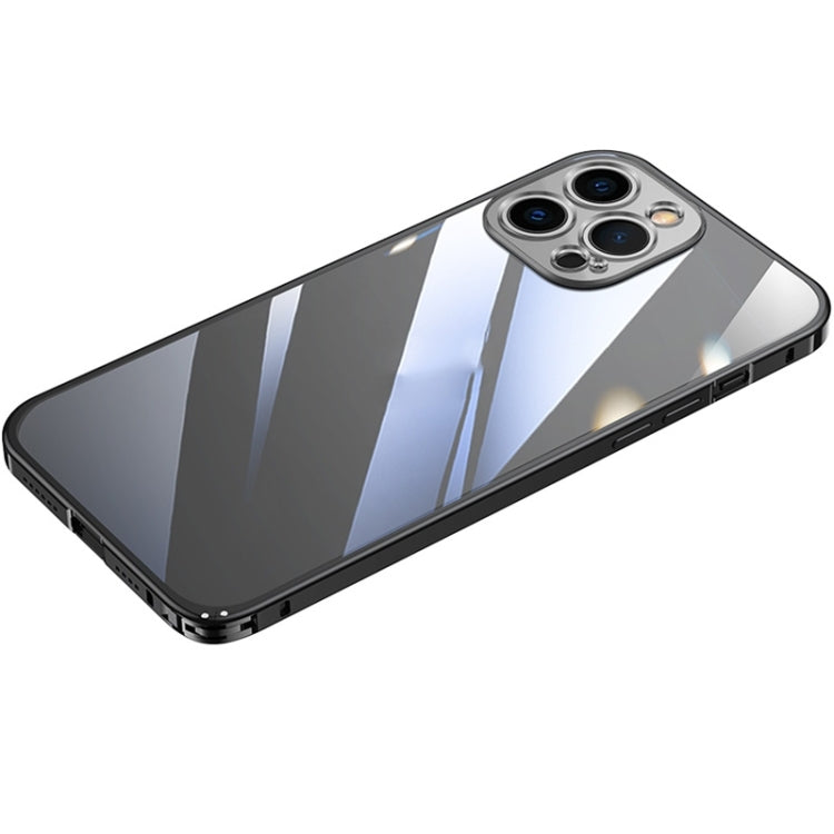 For iPhone 14 Pro Max Metal Frame HD Transparent Phone Case (Black) - iPhone 14 Pro Max Cases by buy2fix | Online Shopping UK | buy2fix
