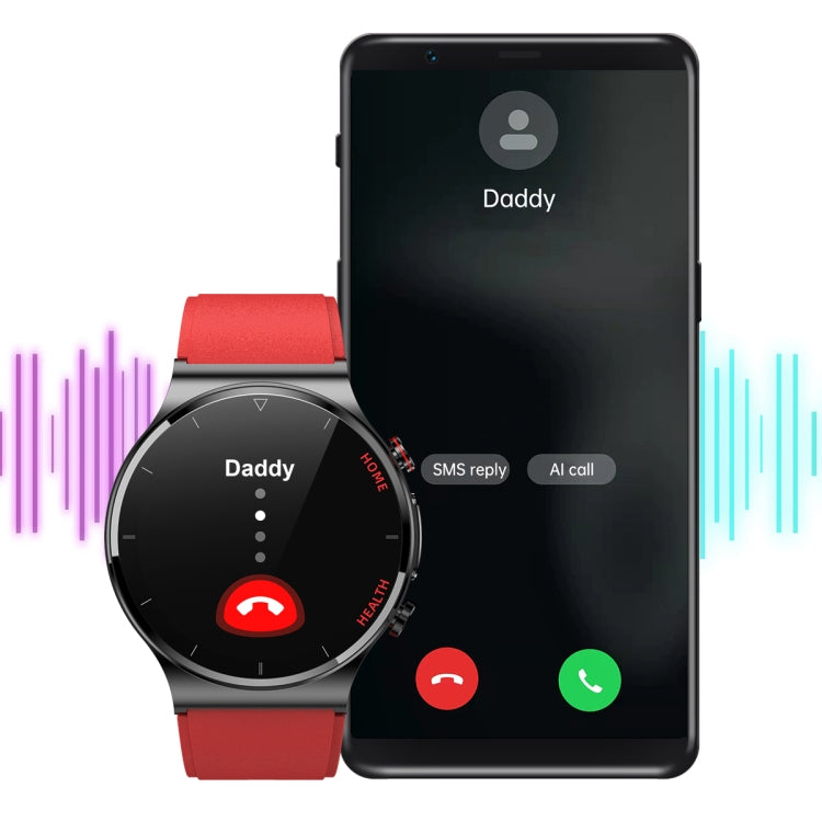 E300 1.32 Inch Screen Leather Watch Strap Smart Health Watch Supports Body Temperature Monitoring, ECG monitoring blood pressure(Black) by buy2fix