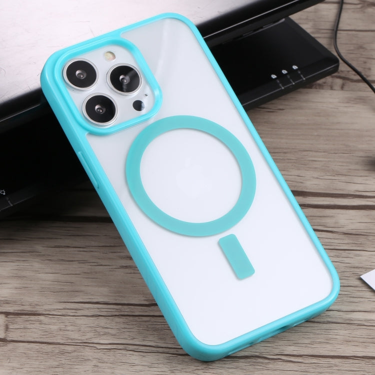 For iPhone 14 Pro Acrylic + TPU Magsafe Magnetic Phone Case(Sky Blue) - iPhone 14 Pro Cases by buy2fix | Online Shopping UK | buy2fix