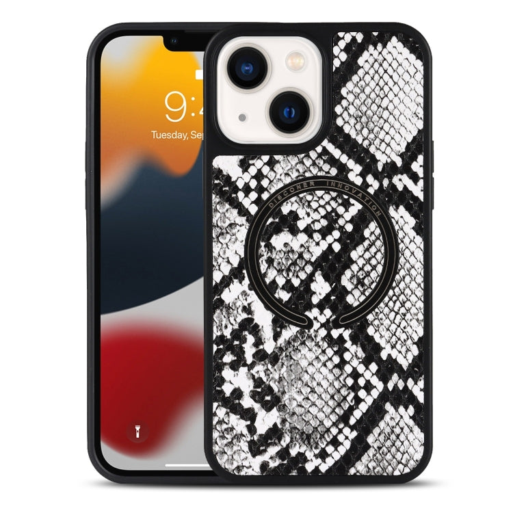 For iPhone 14 Leather Texture MagSafe Magnetic Phone Case (Python Pattern) - iPhone 14 Cases by buy2fix | Online Shopping UK | buy2fix