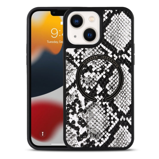 For iPhone 14 Plus Leather Texture MagSafe Magnetic Phone Case (Python Pattern) - iPhone 14 Plus Cases by buy2fix | Online Shopping UK | buy2fix