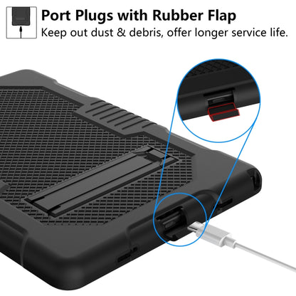 For Samsung Galaxy Tab A8 10.5 2021 X200 Contrast Color Robot Shockproof Silicone + PC Tablet Case(Black) - Other Galaxy Tab PC by buy2fix | Online Shopping UK | buy2fix