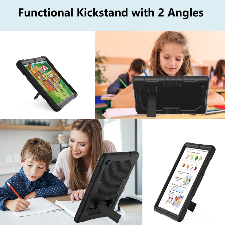 For Samsung Galaxy Tab A8 10.5 2021 X200 Contrast Color Robot Shockproof Silicone + PC Tablet Case(Black) - Other Galaxy Tab PC by buy2fix | Online Shopping UK | buy2fix