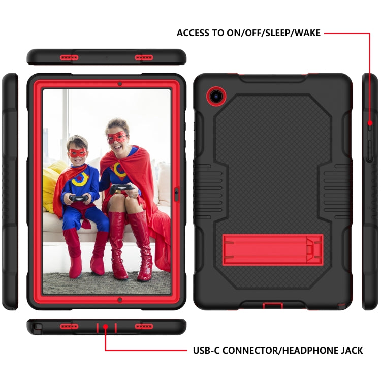 For Samsung Galaxy Tab A8 10.5 2021 X200 Contrast Color Robot Shockproof Silicone + PC Tablet Case(Black Red) - Other Galaxy Tab PC by buy2fix | Online Shopping UK | buy2fix