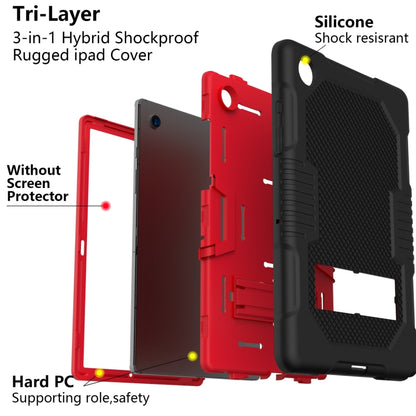 For Samsung Galaxy Tab A8 10.5 2021 X200 Contrast Color Robot Shockproof Silicone + PC Tablet Case(Black Red) - Other Galaxy Tab PC by buy2fix | Online Shopping UK | buy2fix