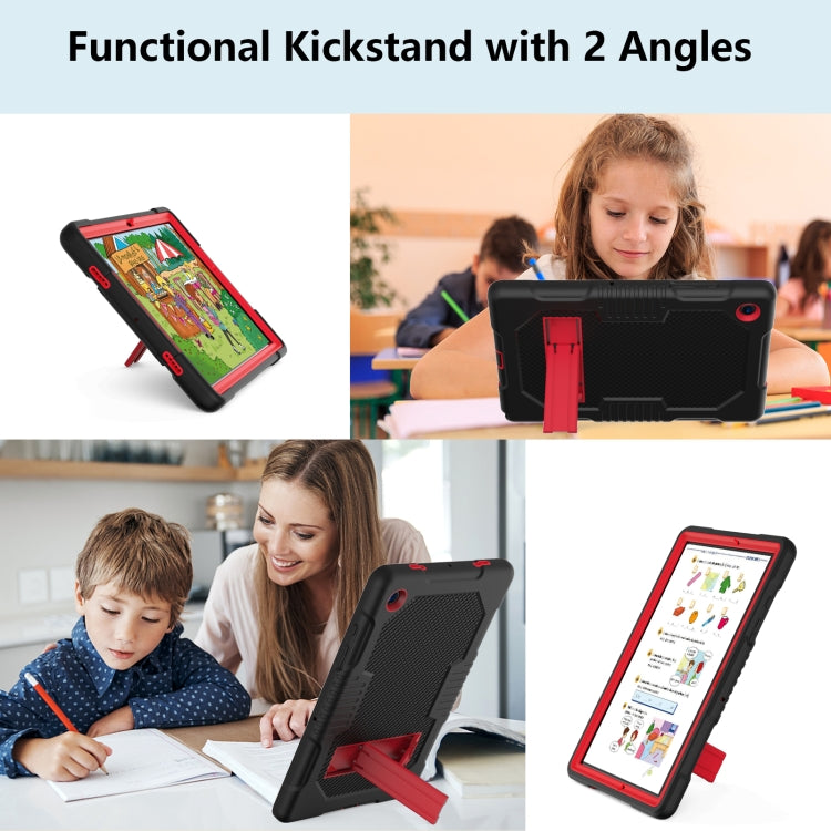 For Samsung Galaxy Tab A8 10.5 2021 X200 Contrast Color Robot Shockproof Silicone + PC Tablet Case(Black Red) - Other Galaxy Tab PC by buy2fix | Online Shopping UK | buy2fix