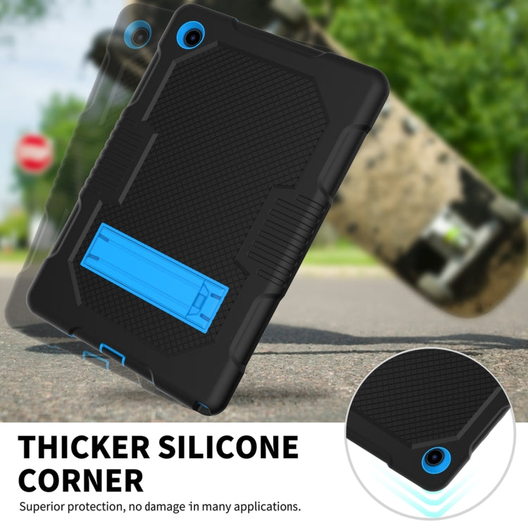 For Samsung Galaxy Tab A8 10.5 2021 X200 Contrast Color Robot Shockproof Silicone + PC Tablet Case(Black Blue) - Other Galaxy Tab PC by buy2fix | Online Shopping UK | buy2fix