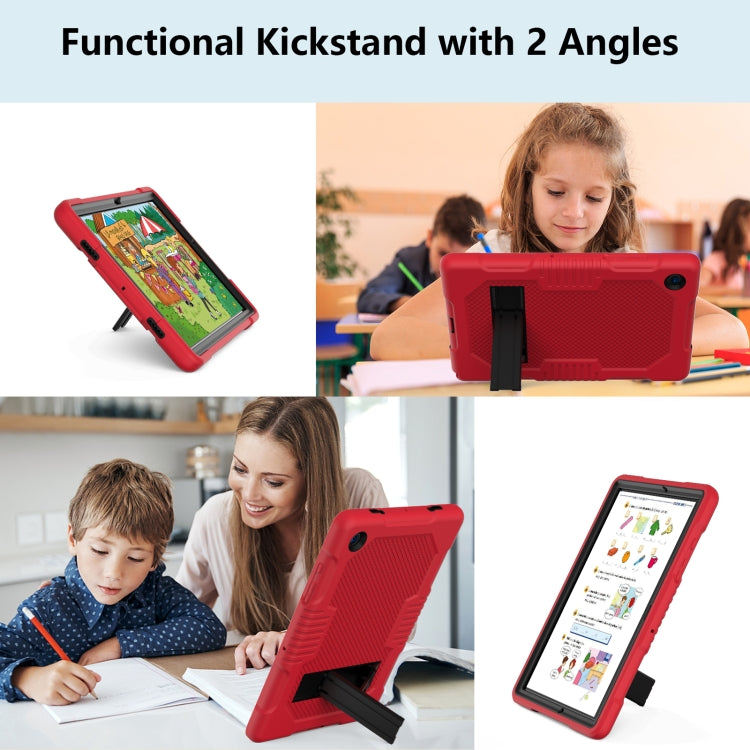 For Samsung Galaxy Tab A8 10.5 2021 X200 Contrast Color Robot Shockproof Silicone + PC Tablet Case(Red Black) - Other Galaxy Tab PC by buy2fix | Online Shopping UK | buy2fix