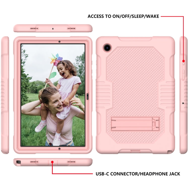 For Samsung Galaxy Tab A8 10.5 2021 X200 Contrast Color Robot Shockproof Silicone + PC Tablet Case(Rose Gold) - Other Galaxy Tab PC by buy2fix | Online Shopping UK | buy2fix