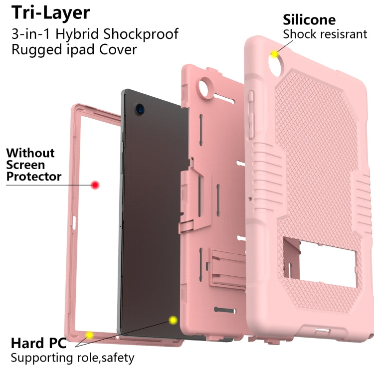 For Samsung Galaxy Tab A8 10.5 2021 X200 Contrast Color Robot Shockproof Silicone + PC Tablet Case(Rose Gold) - Other Galaxy Tab PC by buy2fix | Online Shopping UK | buy2fix