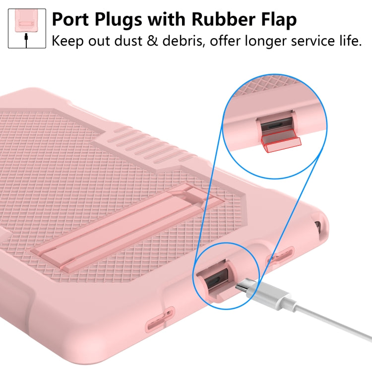 For Samsung Galaxy Tab A8 10.5 2021 X200 Contrast Color Robot Shockproof Silicone + PC Tablet Case(Rose Gold) - Other Galaxy Tab PC by buy2fix | Online Shopping UK | buy2fix