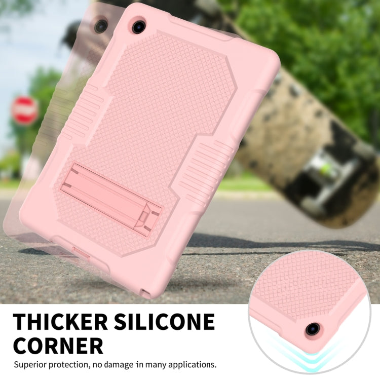 For Samsung Galaxy Tab A8 10.5 2021 X200 Contrast Color Robot Shockproof Silicone + PC Tablet Case(Rose Gold) - Other Galaxy Tab PC by buy2fix | Online Shopping UK | buy2fix